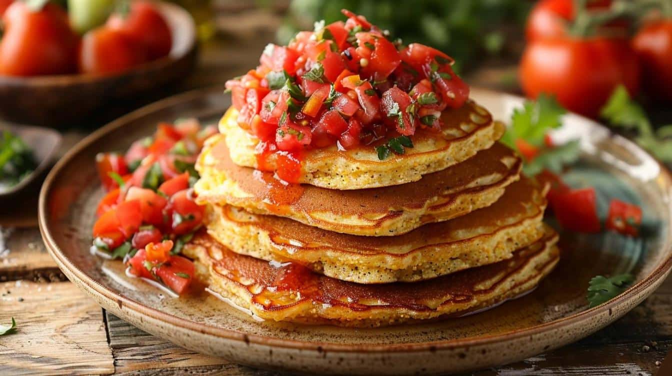 Galettes de Maïs aux Épices Douces et Salsa de Tomates