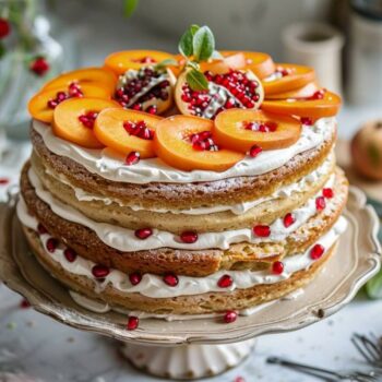 Recette airfryer : gâteau Eton Mess au kaki et à la grenade pour une touche fruitée