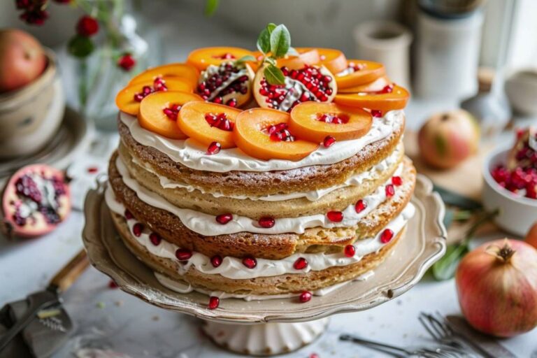 Recette airfryer : gâteau Eton Mess au kaki et à la grenade pour une touche fruitée