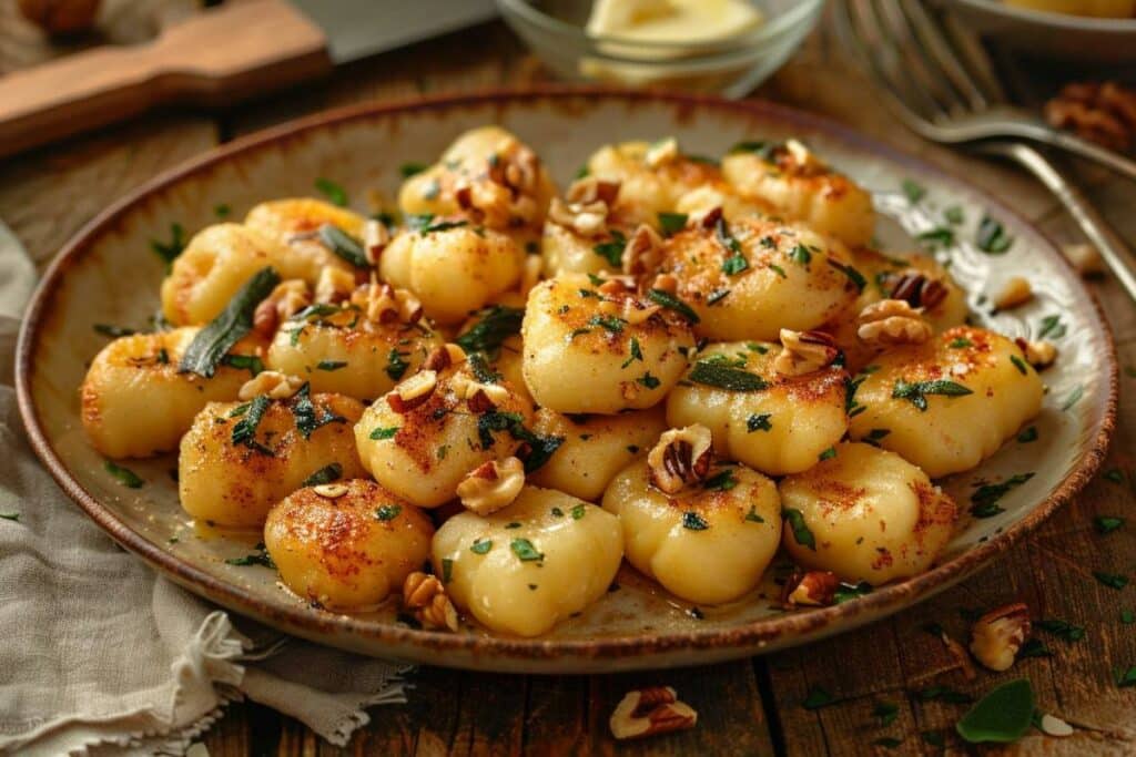 Recette airfryer : gnocchi aux noix et beurre de sauge facile et rapide à préparer