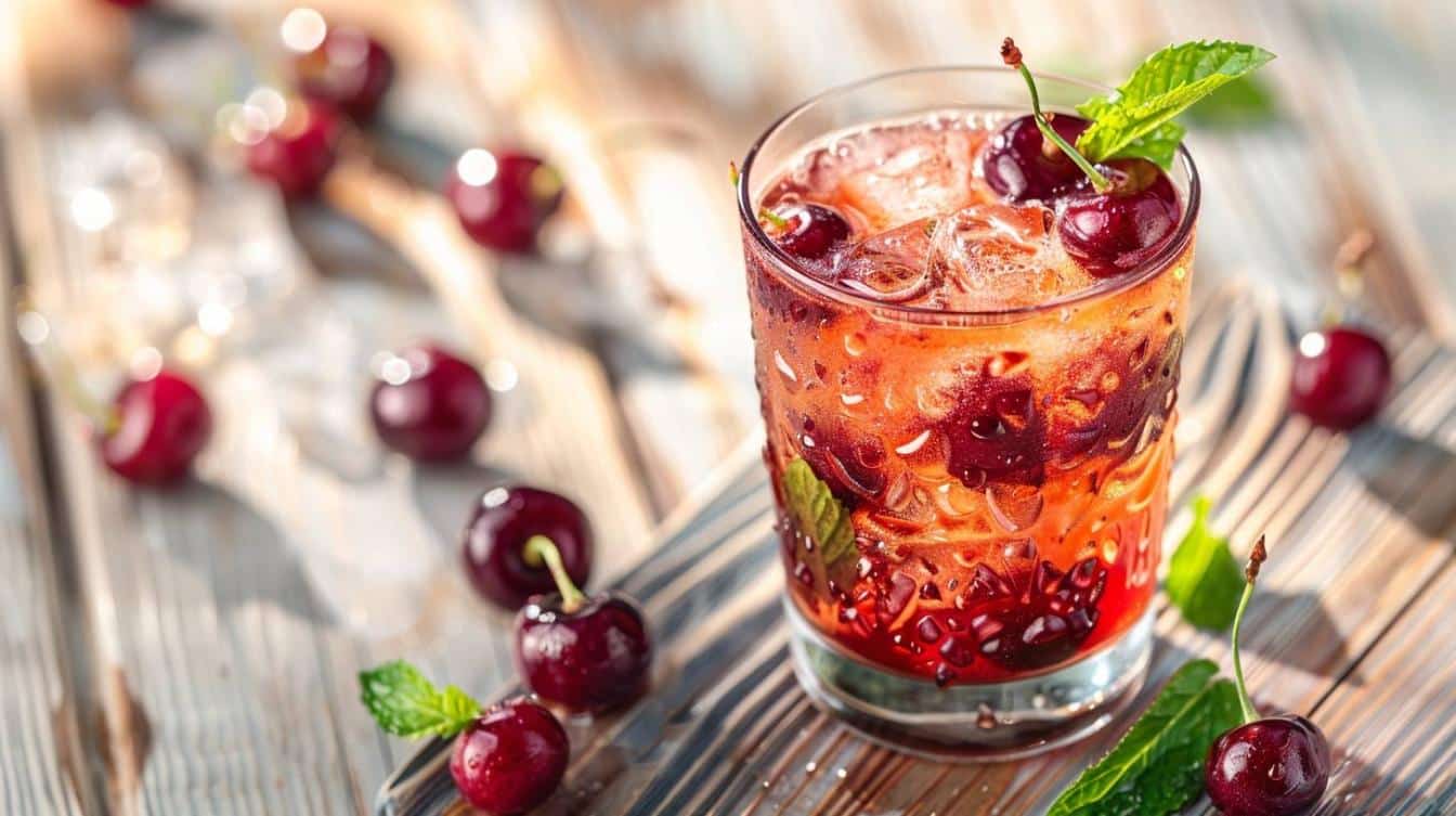 Infusion Froide Cerise et Menthe – Aide à la minceur et rafraîchit agréablement.