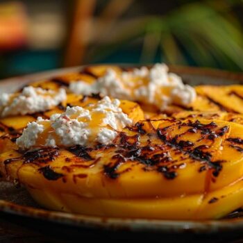 Recette airfryer mangue grillée au rhum et à la ricotta : un dessert exotique et gourmand