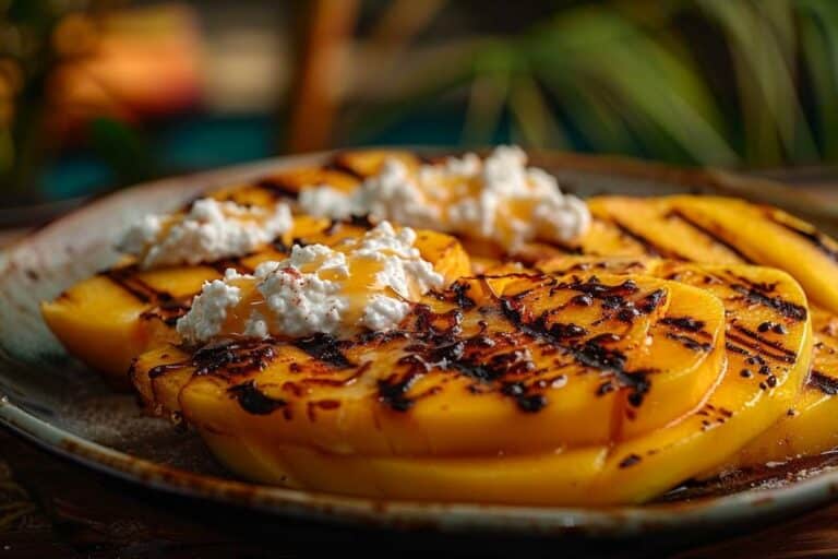 Recette airfryer mangue grillée au rhum et à la ricotta : un dessert exotique et gourmand