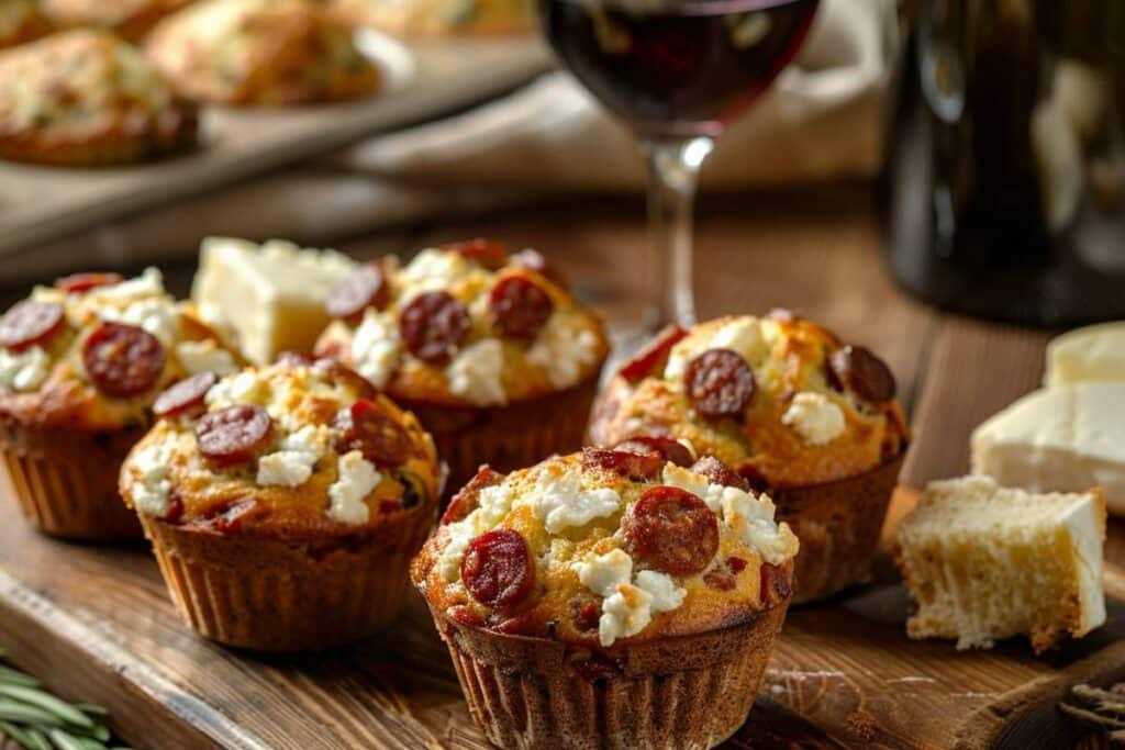 Recette de muffins au chorizo et chèvre pour un apéro savoureux