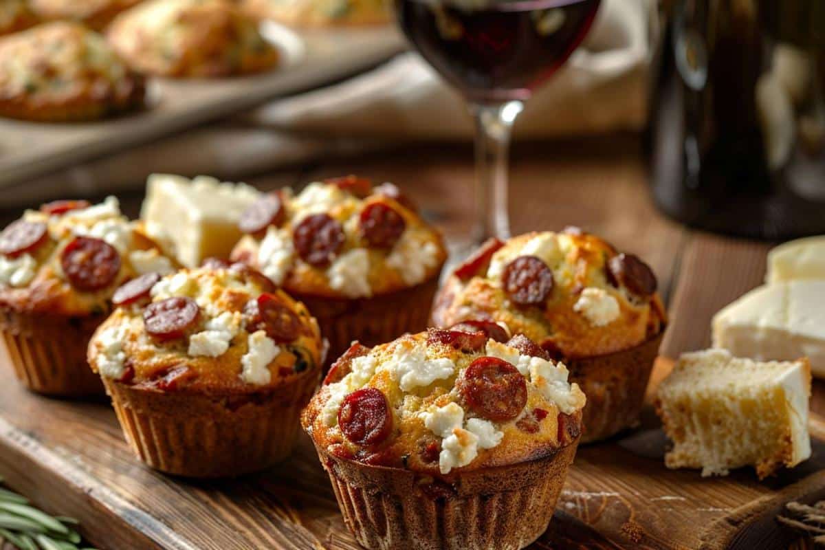 Recette de muffins au chorizo et chèvre pour un apéro savoureux