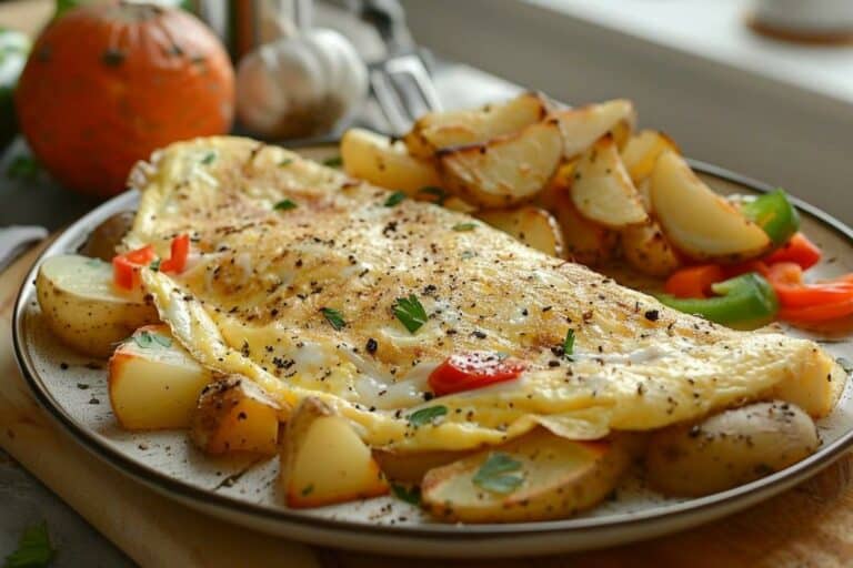 Recette airfryer omelette aux pommes de terre, poivrons et fromage facile et rapide