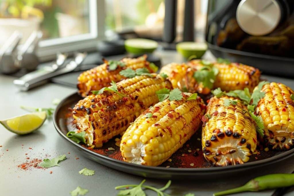 Recette airfryer : épis de maïs au chili et au citron vert, savoureux et rapide à préparer
