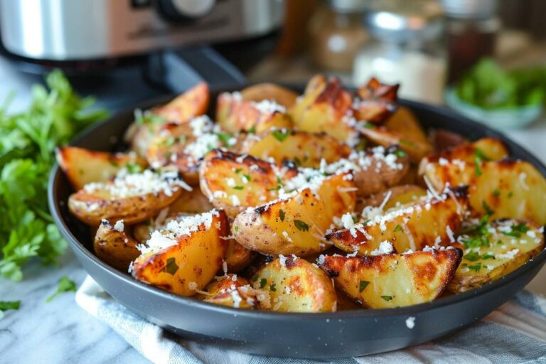 Recette airfryer quartiers de pommes de terre croustillants au parmesan - facile et rapide