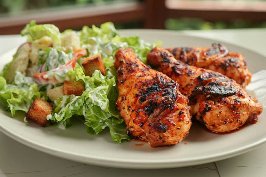 Recette airfryer : poitrines de poulet peri peri avec salade césar