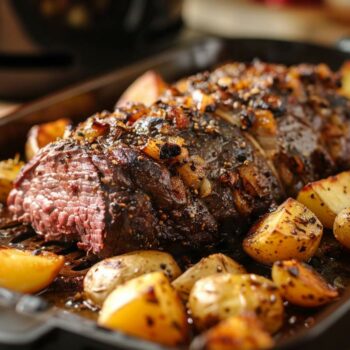 Recette airfryer : rôti de bœuf juteux et pommes de terre rôties croustillantes