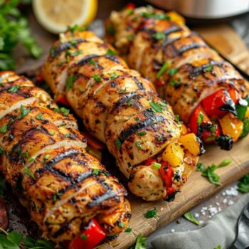 Recette airfryer roulade de poulet aux légumes grillés : plat équilibré et savoureux