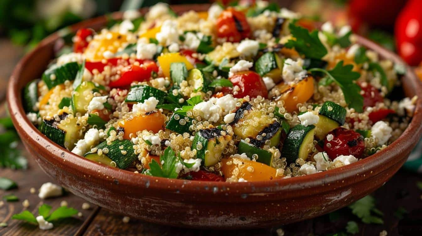 Salade de Quinoa aux Légumes Grillés et Feta