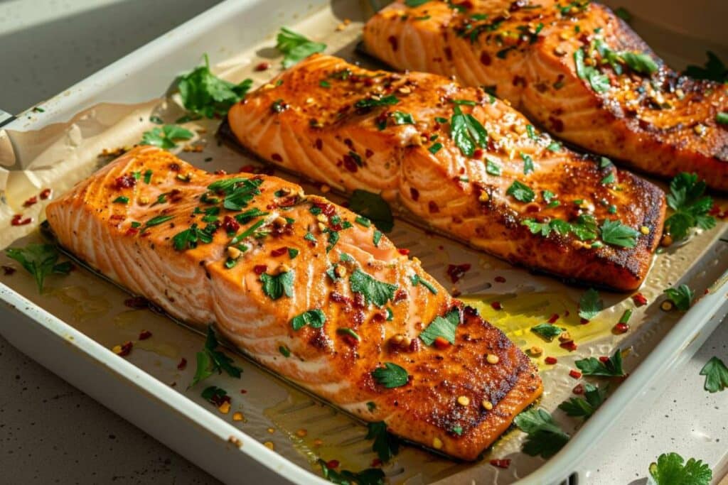 Recette airfryer saumon au piment et au persil : un plat rapide et délicieux