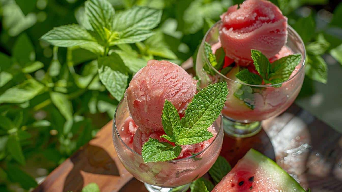 Sorbet Maison à la Pastèque et à la Menthe