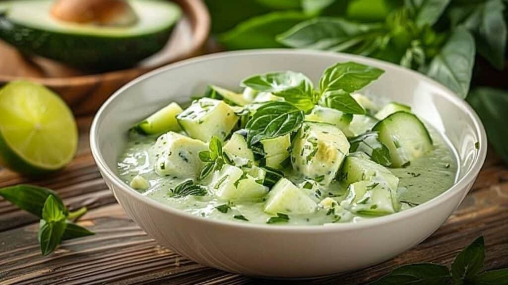 Soupe Froide d’Avocat et Concombre au Yaourt