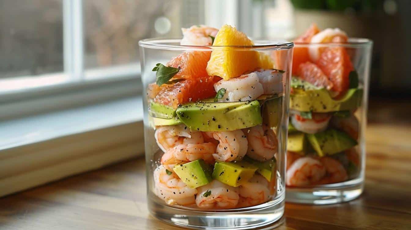 Verrines de Crevettes à l’Avocat et au Pamplemousse