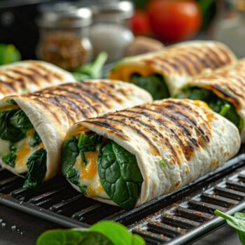 Recette airfryer : wraps grillés aux épinards et au fromage, savoureux et rapides à préparer