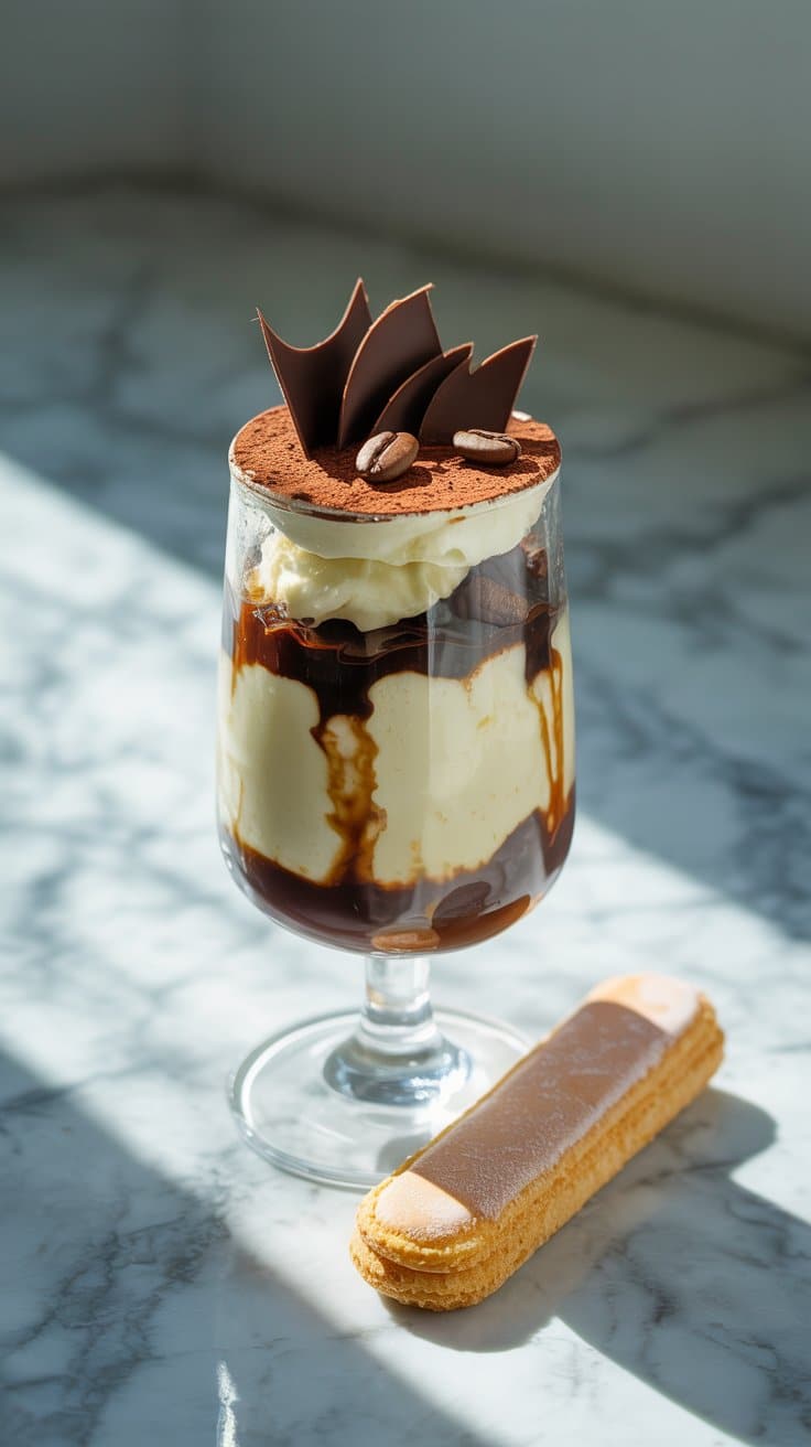Dessert au chocolat et café sur table.
