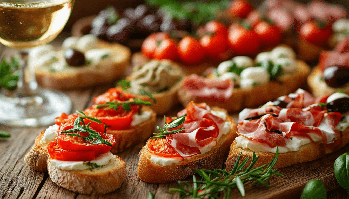 découvrez l'apéritif italien parfait avec notre sélection de recettes de bruschettas savoureuses et d'antipasti variés. idéal pour vos soirées entre amis, ces plats authentiques apporteront une touche de soleil à vos tables.