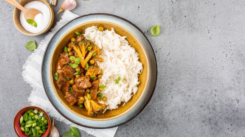 bœuf maigre aux brocolis et riz basmati