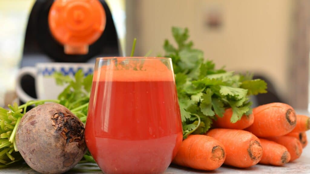 le jus de betterave et carotte
