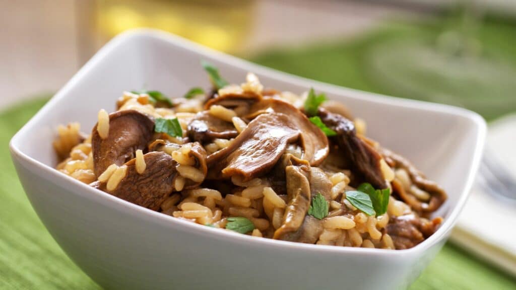 risotto aux champignons et fines herbes