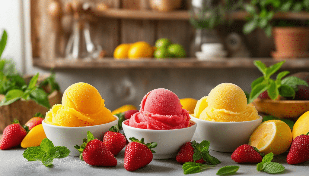 découvrez nos délicieuses recettes de sorbets maison qui allient fraîcheur et simplicité. idéales pour se rafraîchir durant l'été, ces gourmandises fruitées sont faciles à préparer et parfaites pour toute la famille. plongez dans un monde de saveurs naturelles et savourez des moments de douceur !