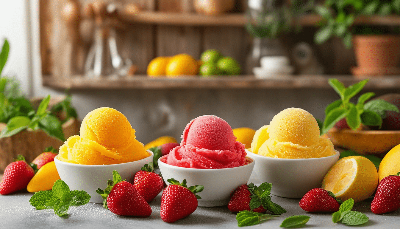 découvrez nos délicieuses recettes de sorbets maison qui allient fraîcheur et simplicité. idéales pour se rafraîchir durant l'été, ces gourmandises fruitées sont faciles à préparer et parfaites pour toute la famille. plongez dans un monde de saveurs naturelles et savourez des moments de douceur !