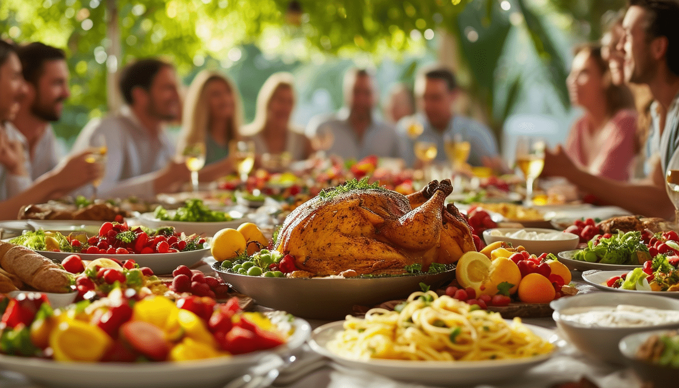 découvrez des recettes savoureuses et conviviales pour régaler vos invités lors de vos repas en famille ou entre amis. cuisinez pour une grande tablée avec des plats qui rassemblent et créent des moments inoubliables.