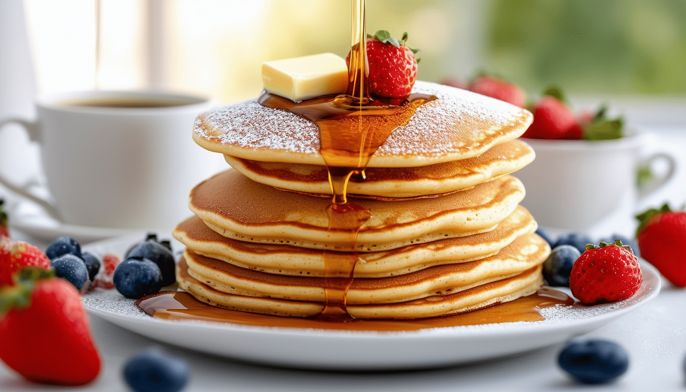 découvrez la recette ultime des pancakes moelleux qui va révolutionner vos petit-déjeuners ! avec leur texture légère et leur goût irrésistible, ces pancakes deviendront vos préférés. oubliez toutes les autres recettes et savourez le bonheur dans chaque bouchée.