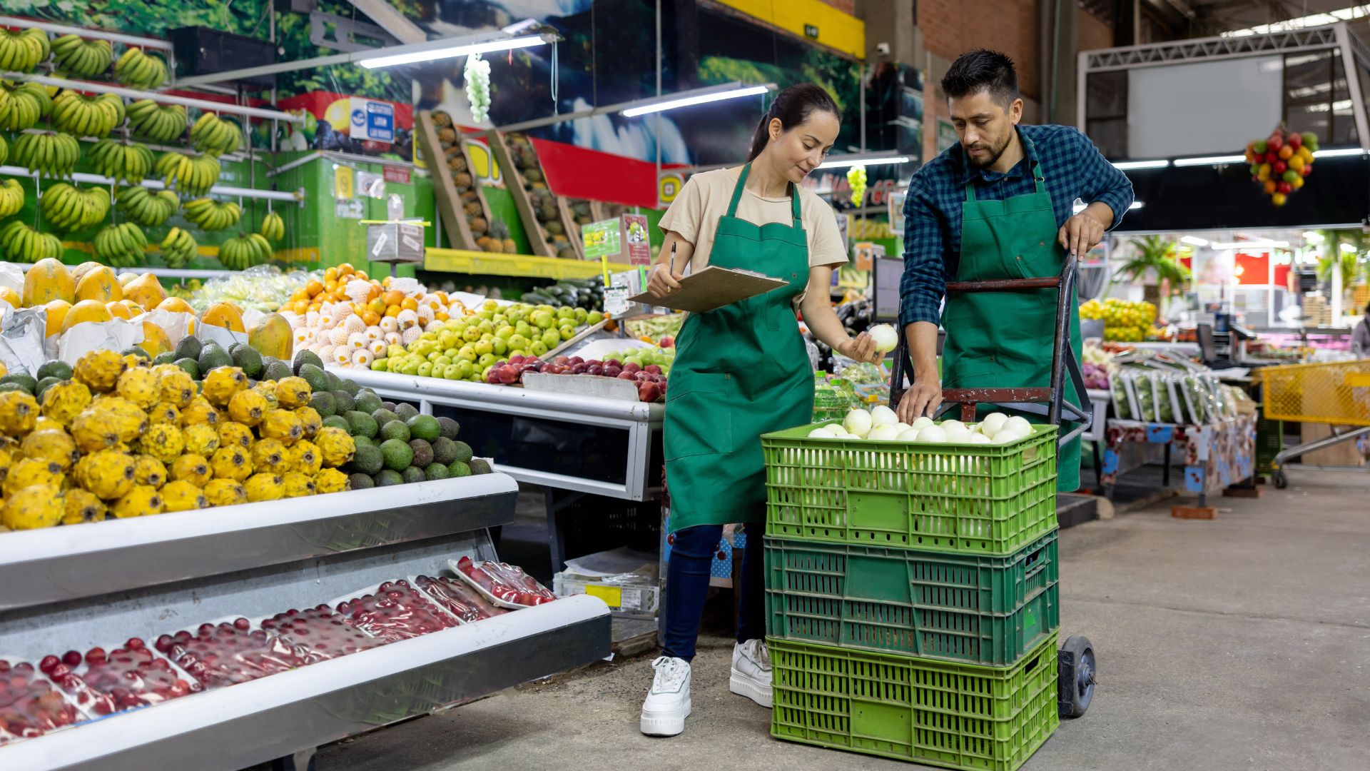 mise en rayon légumes