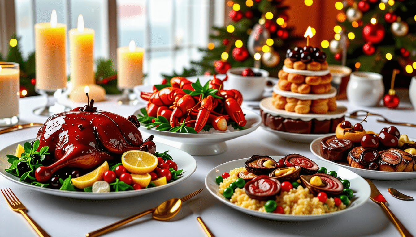 découvrez des idées de repas de fêtes qui émerveilleront vos convives. avec ces 5 menus éblouissants, éveiller vos papilles n'a jamais été aussi facile. préparez-vous à savourer des plats exquis et à créer des souvenirs inoubliables autour de la table.