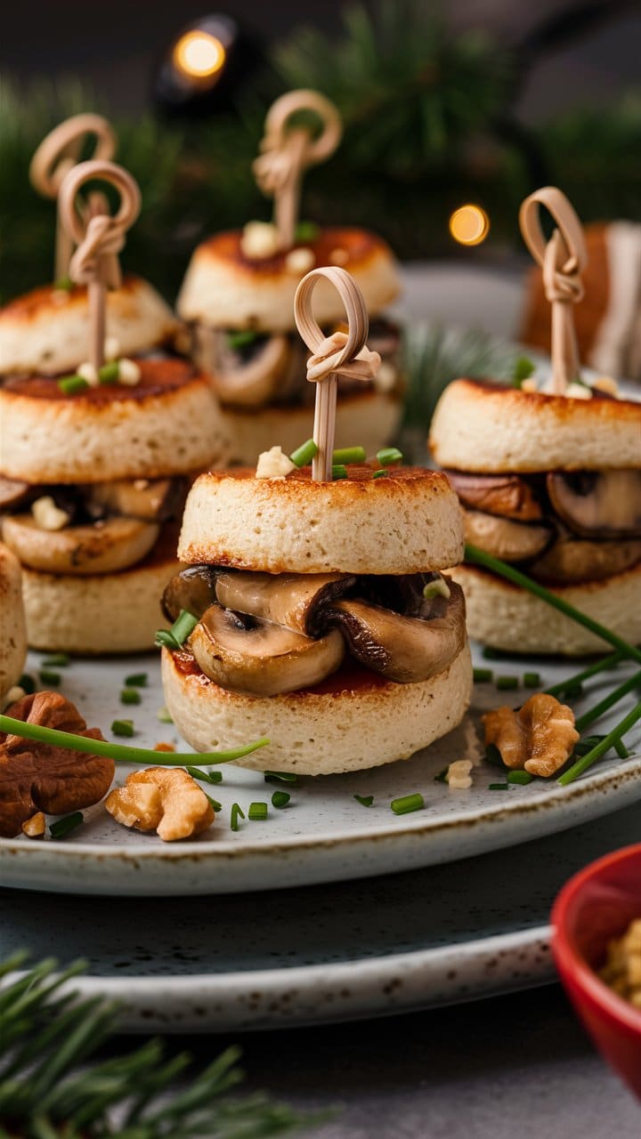 bouchées de boudin blanc aux champignons