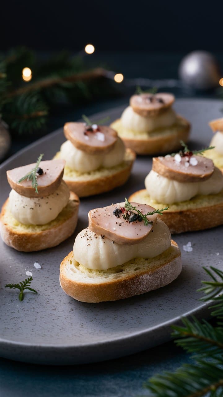 boudin blanc au foie gras sur toasts