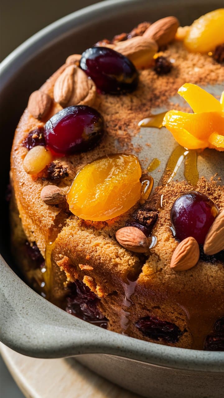 Gâteau aux fruits secs et amandes.