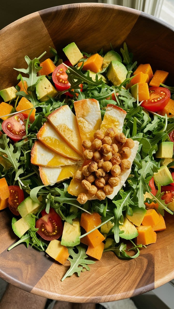 Salade colorée avec légumes et pois chiches.