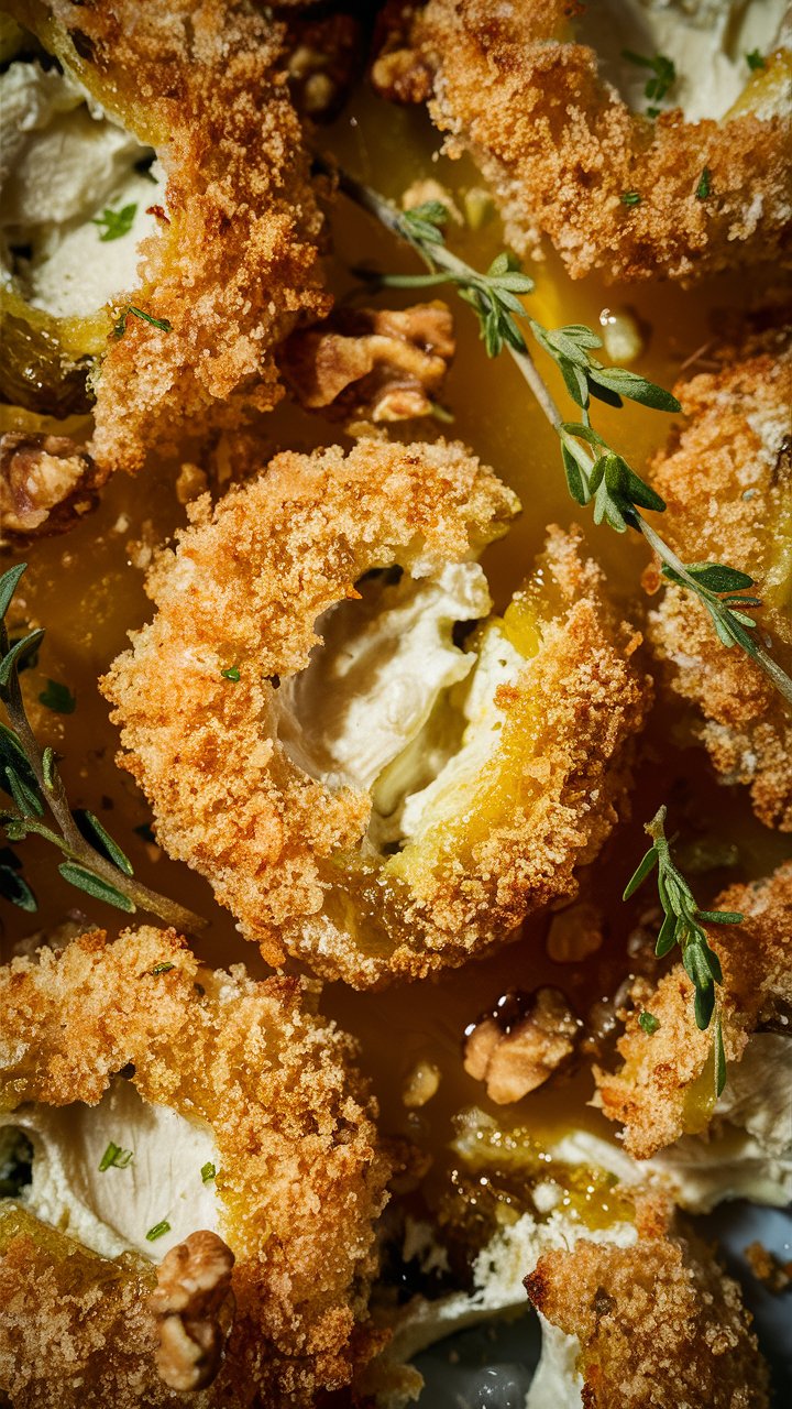 Beignets croustillants au fromage et herbes aromatiques.