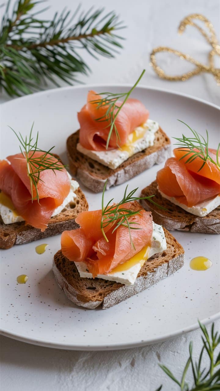 Tartines de saumon fumé et fromage frais
