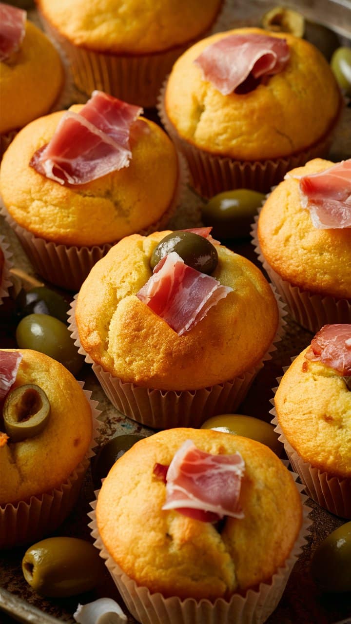 muffins salés au jambon cru et olives (2)
