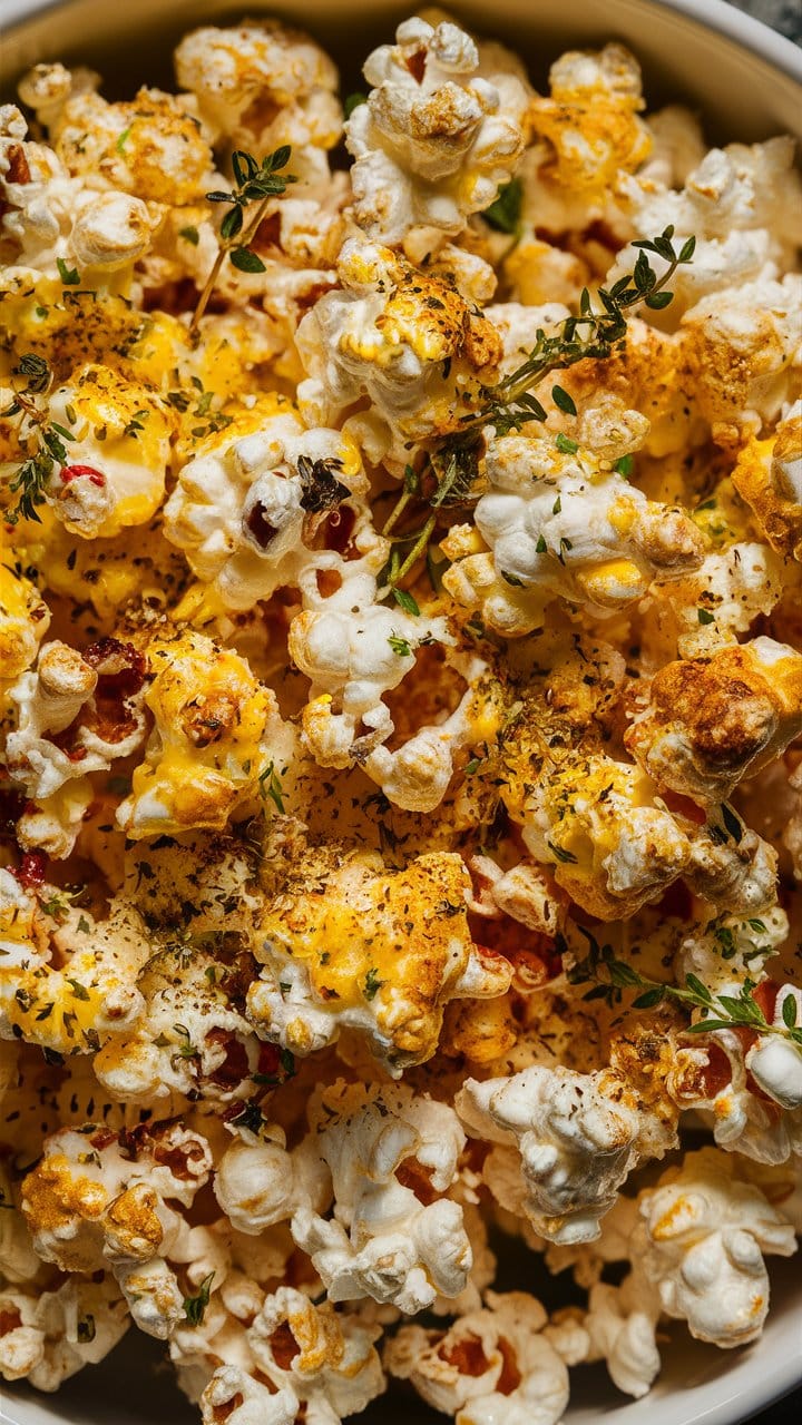 Popcorn au fromage et herbes fraîches