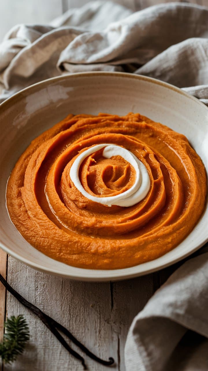 Soupe de patate douce crémeuse et épicée