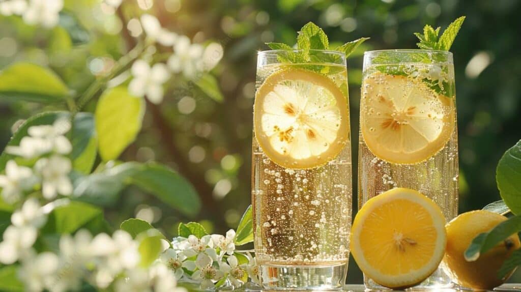 Recette de spritzer à base de white ale et de fleur de sureau