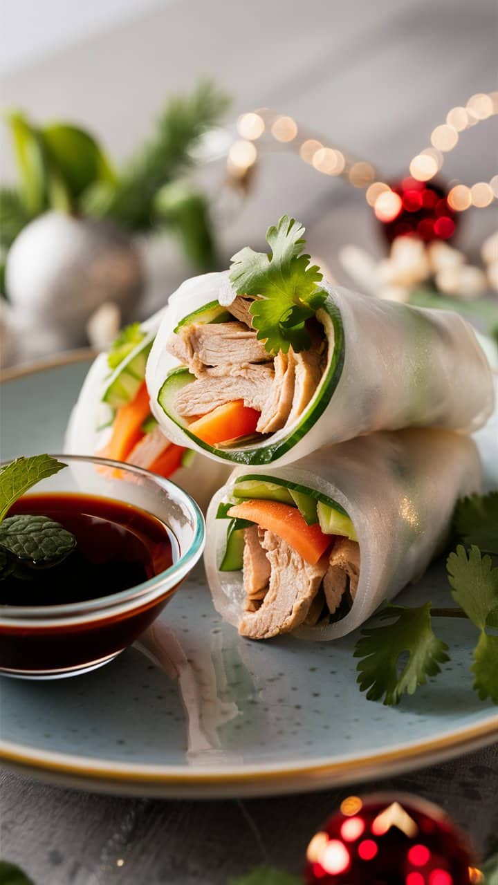 rouleaux de printemps au poulet et légumes