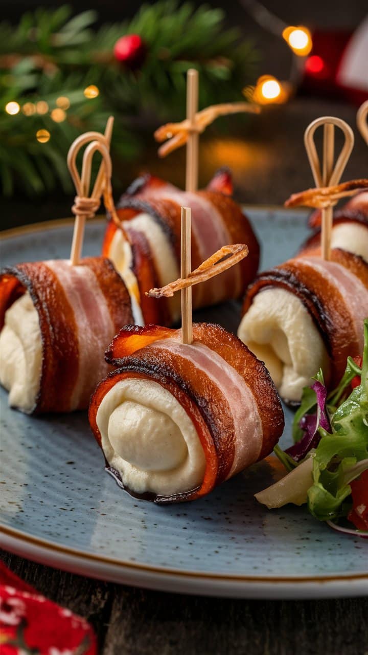 roulés de boudin blanc et bacon