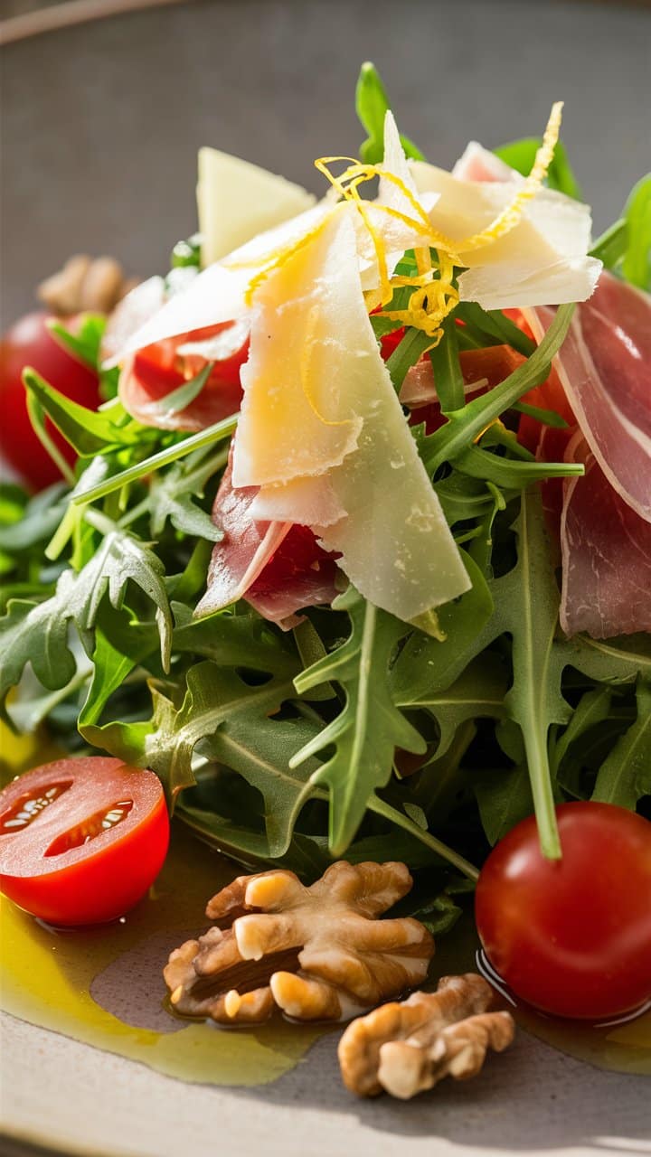 salade de roquette, parmesan et jambon cru (1)