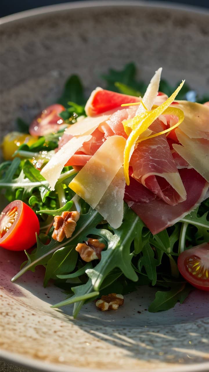 salade de roquette, parmesan et jambon cru (2)