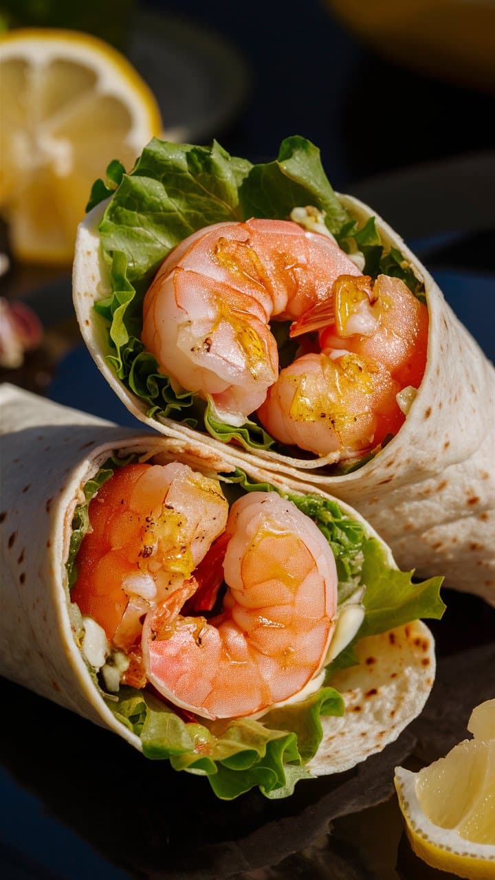 wrap de crevettes à l'ail