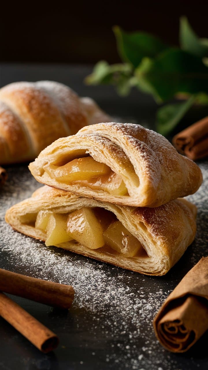 Chaussons aux pommes avec cannelle.