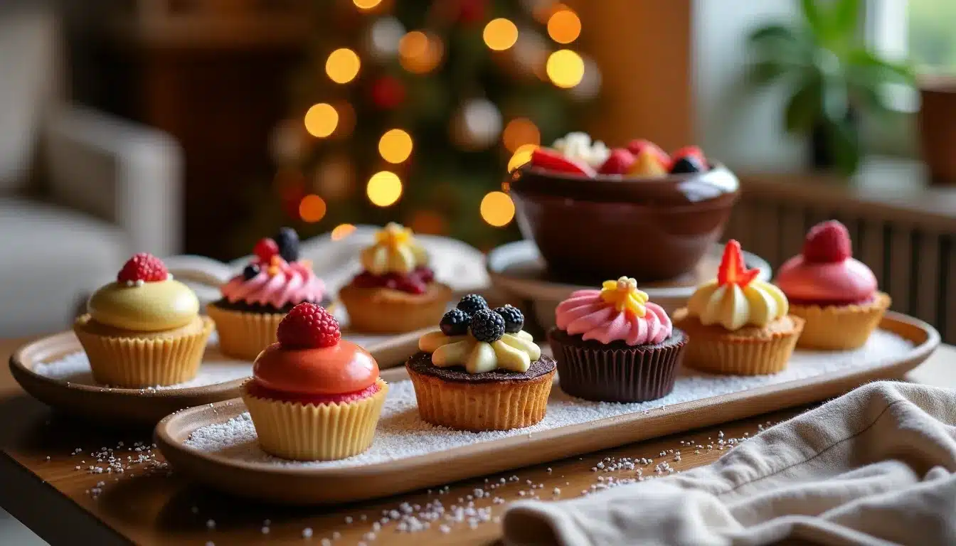 Cupcakes festifs sur une table