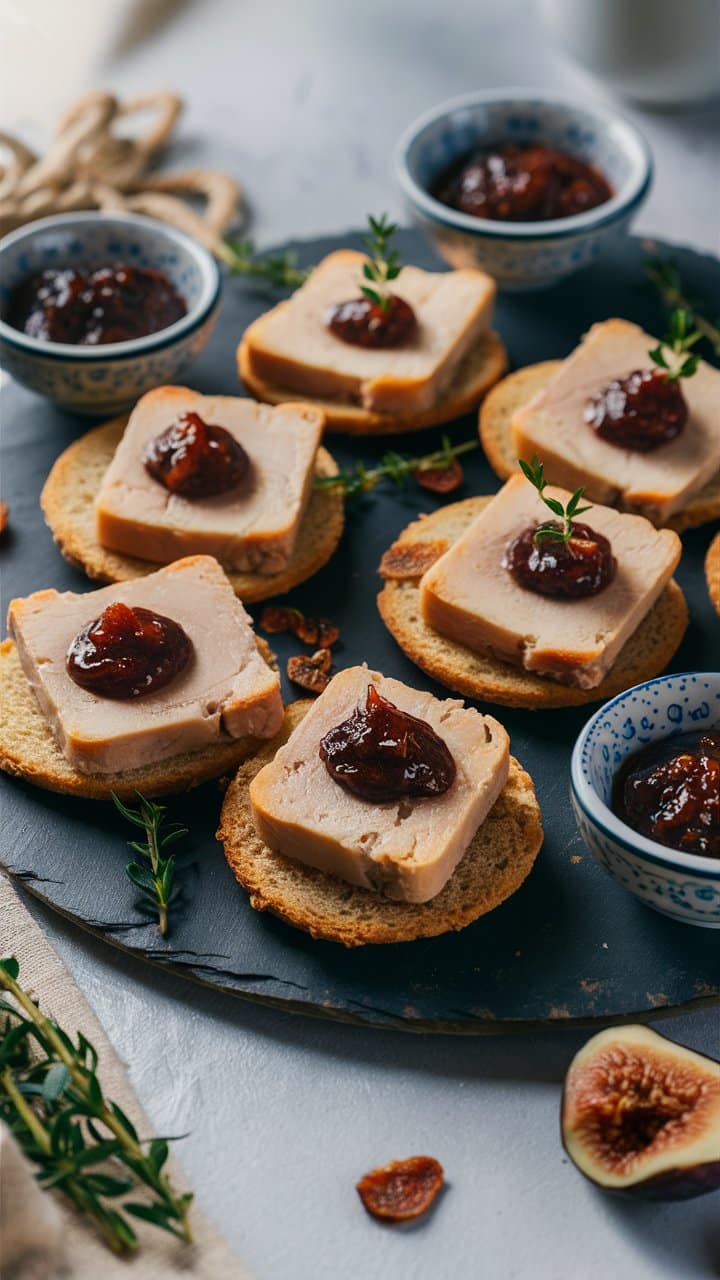 Toasts au foie gras et confiture figue